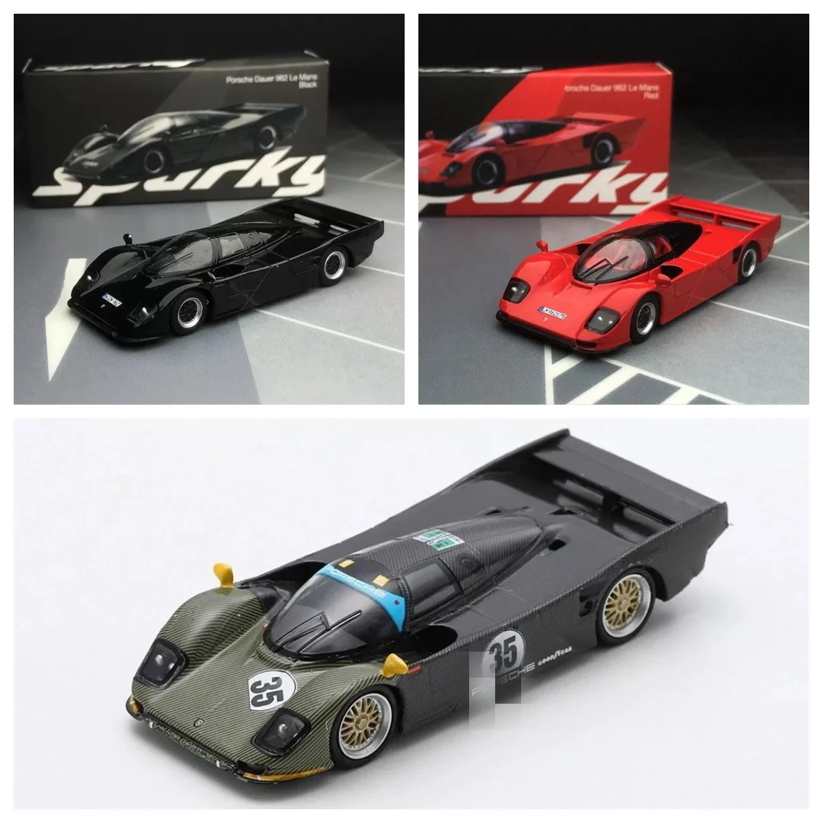Sparky 1/64 Scale Dauer 962 Red Diecast Car Model Toy Gift Diecast Model Car Collection Limited Edition Hobby Toys