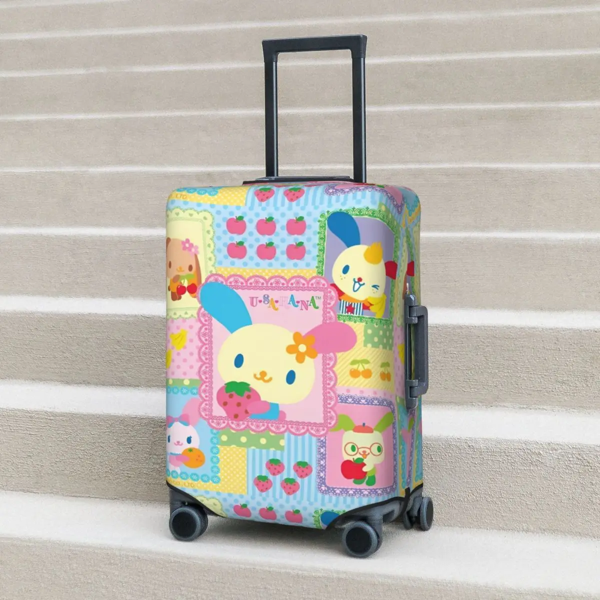 

Fruit Rainbow Rabbit USAHANA Suitcase Cover Practical Travel Protection Luggage Accesories Vacation