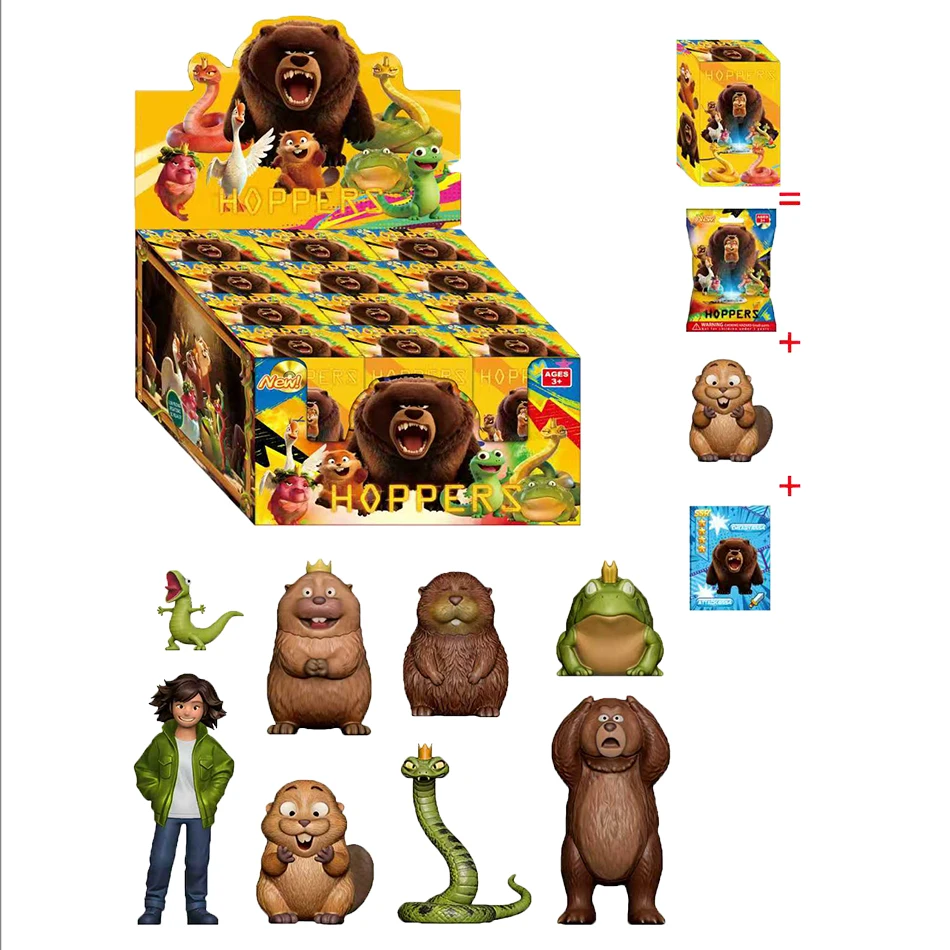 Prezent Pixar Hoppers Beaver Transformation Project 12 szt. Pudełko Ekspozycyjne Blind Box Losowe Figurki Modelowe dla Dzieci