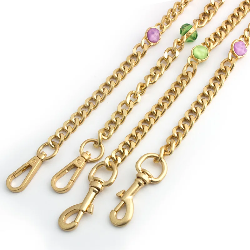 100-130cm Shoulder Chain Strap Double-sided 6-color Crystal Diamond Decor Bag Chain Slung Metal Chain Bag with Strap