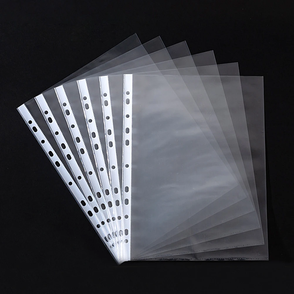 Organizzatore di documenti A4 da 100 pezzi Cartella di file per ufficio impermeabile in PP trasparente Leggero Facile da trasportare Borsa per documenti a prova di strappo