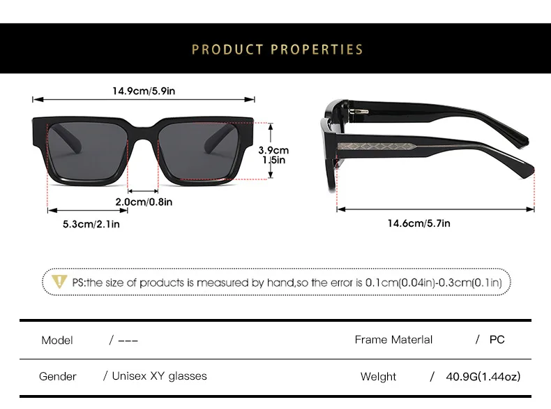 Klassische quadratische Sonnenbrille, polarisierte Sonnenbrille für Damen und Herren, zum Fahren, Angeln, Sonnenschutz, Metallkern, TAC-Linsenschirme – Detail 5