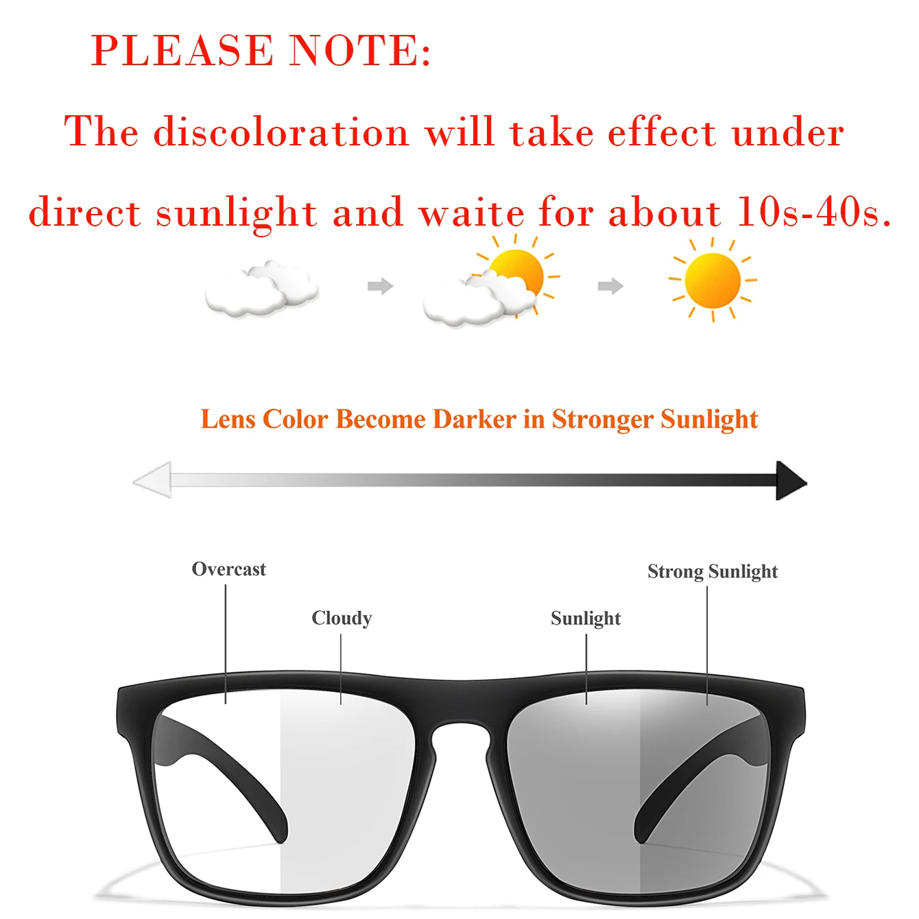 Photochromic Sunglasses With Case for Men and Women Square Glasses Outdoor Sports Motorcycle Cycling Running, Hiking , Baseball