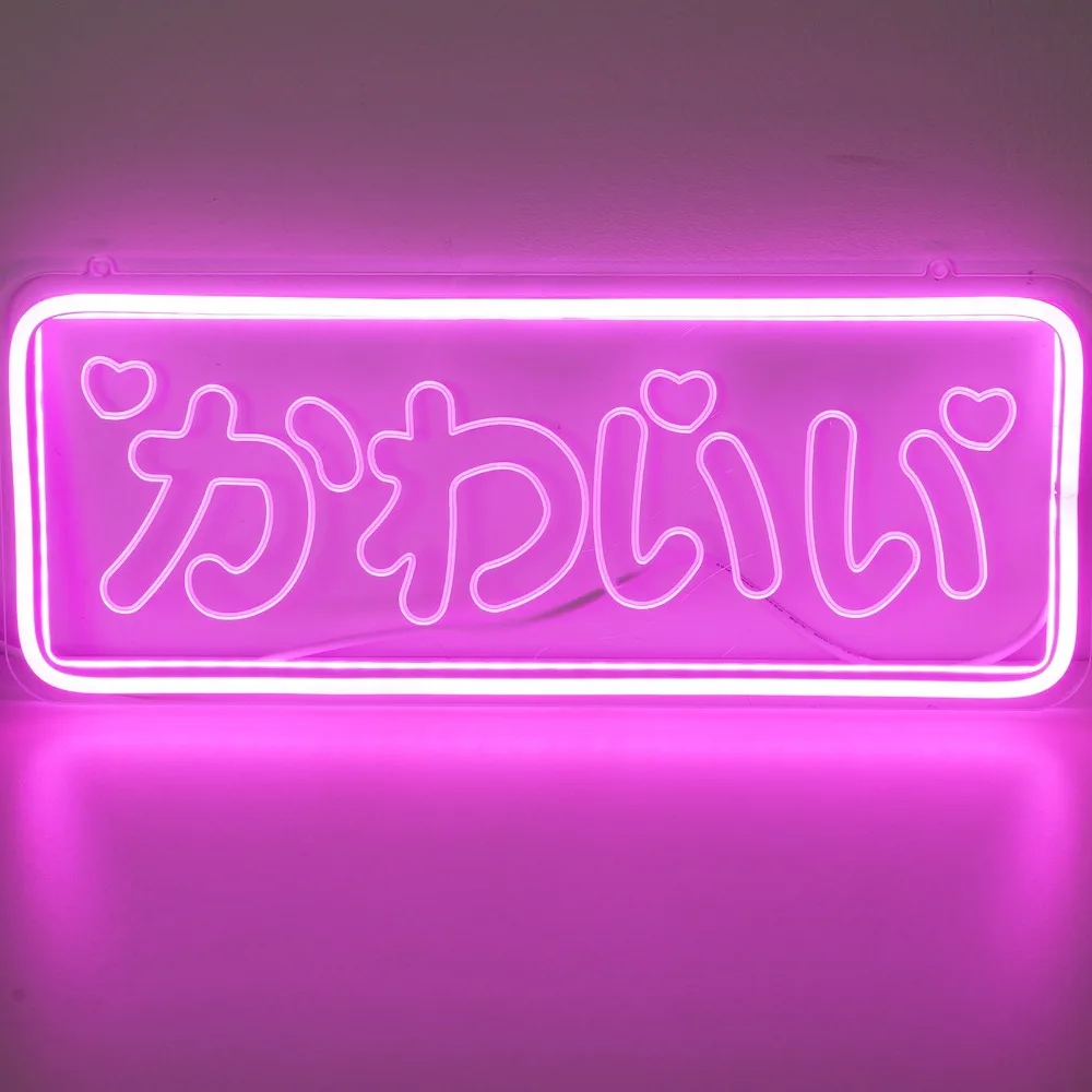 Kawaii Neon Bord Sculptuur Custom-Kleermaker Usb Led Neon Bord Licht Voor Slaapkamer Decor Bar Muur Lichtgevende Letters Decoratie Item