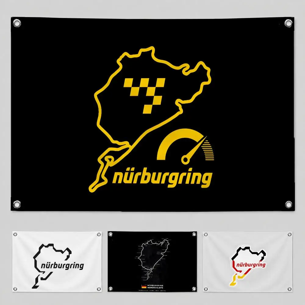 Pattern Nurburgring Flags Home Yard & Garden Decor Banner - Indoor Outdoor Wall Hanging Flag