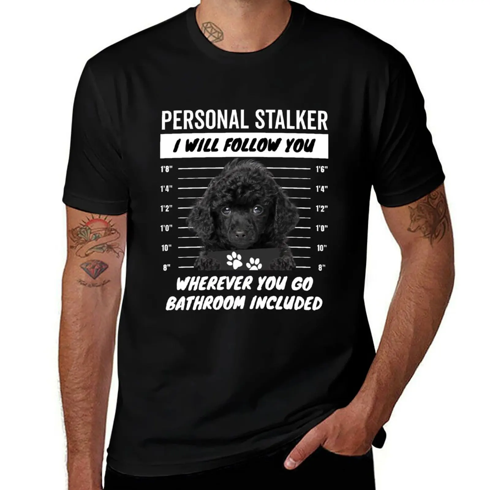 Personal Stalker Dog – Black Toy Poodle T-Shirt Moisture Wicking Quick Dry Tee