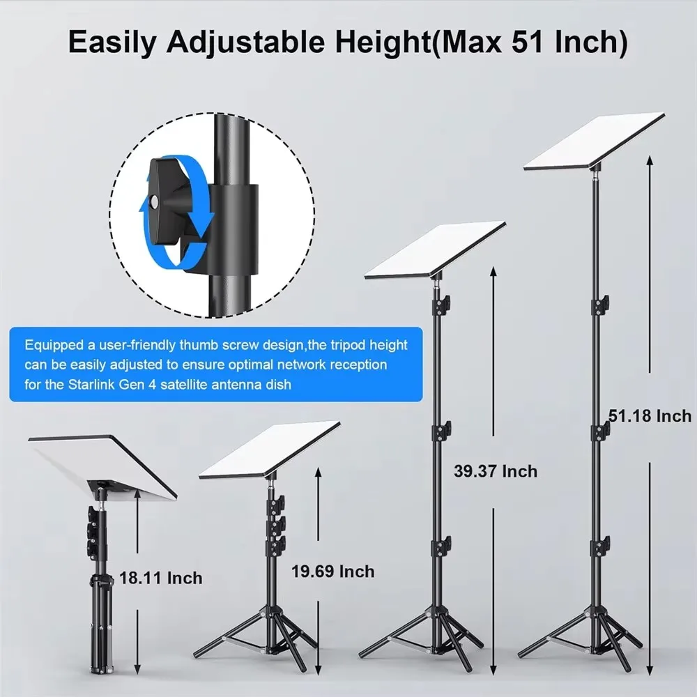 Кронштейн для крепления на штатив Starlink Mini, регулируемая высота, наклона, крепление на спутниковую стойку, уличный мини (V4), комплект адаптеров Ethernet для посуды