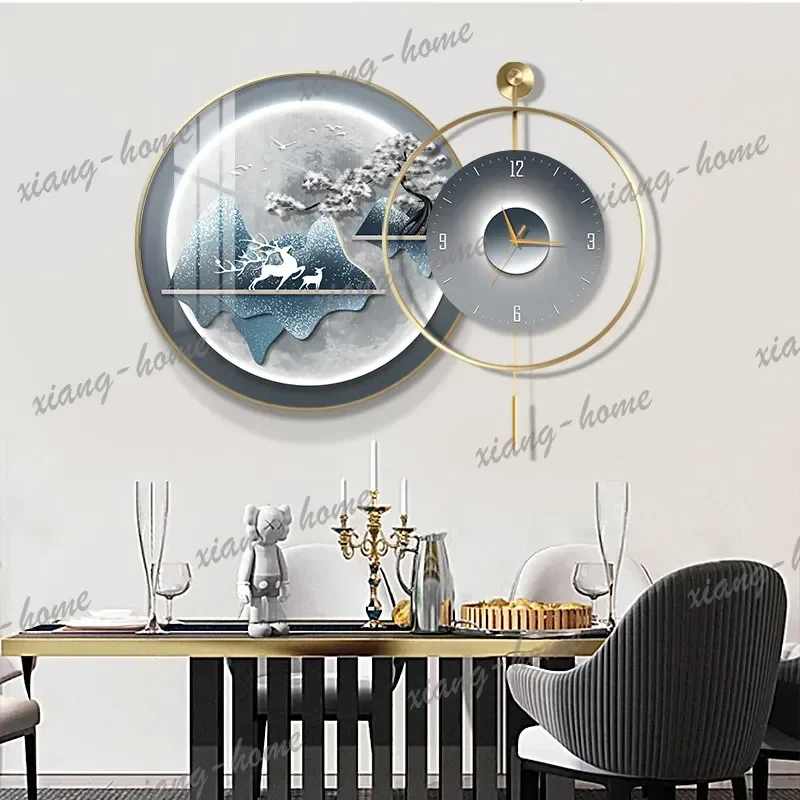 Restaurant Luxury Wall Clocks Chinese Style Creative Fashion Design Interior Wall Watch Art Mural Silent Horloge Home Decor