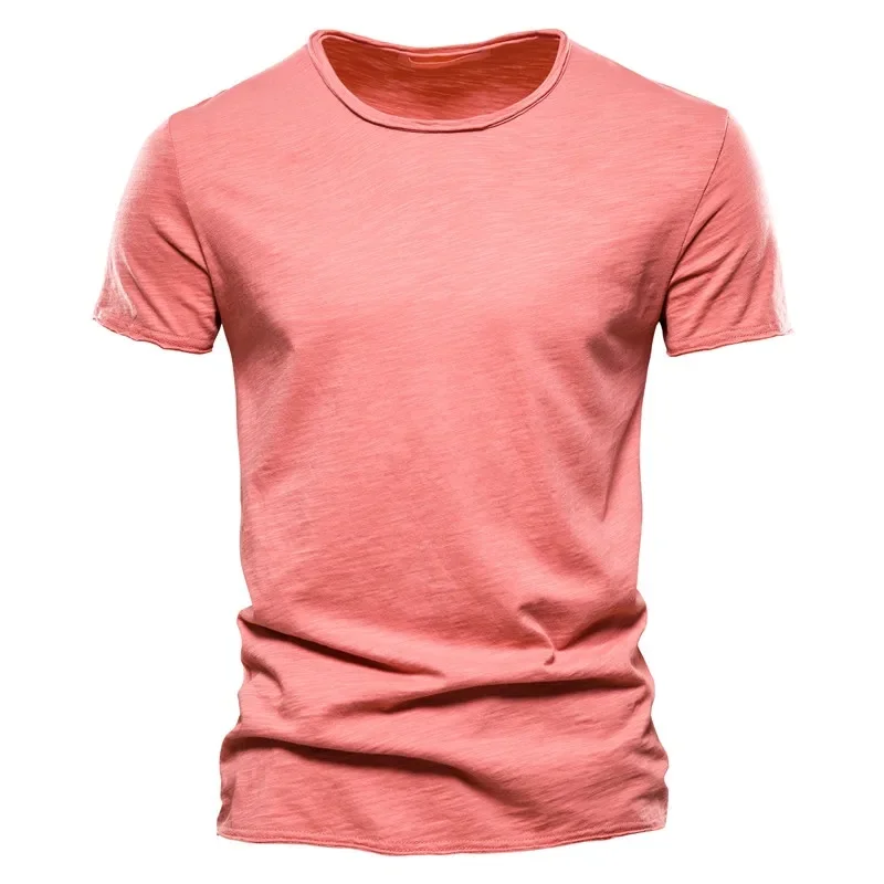 

Summer men's new solid-color breathable short-sleeved slim-fit stylish casual men's T-shirt for camping, shopping and sportswear