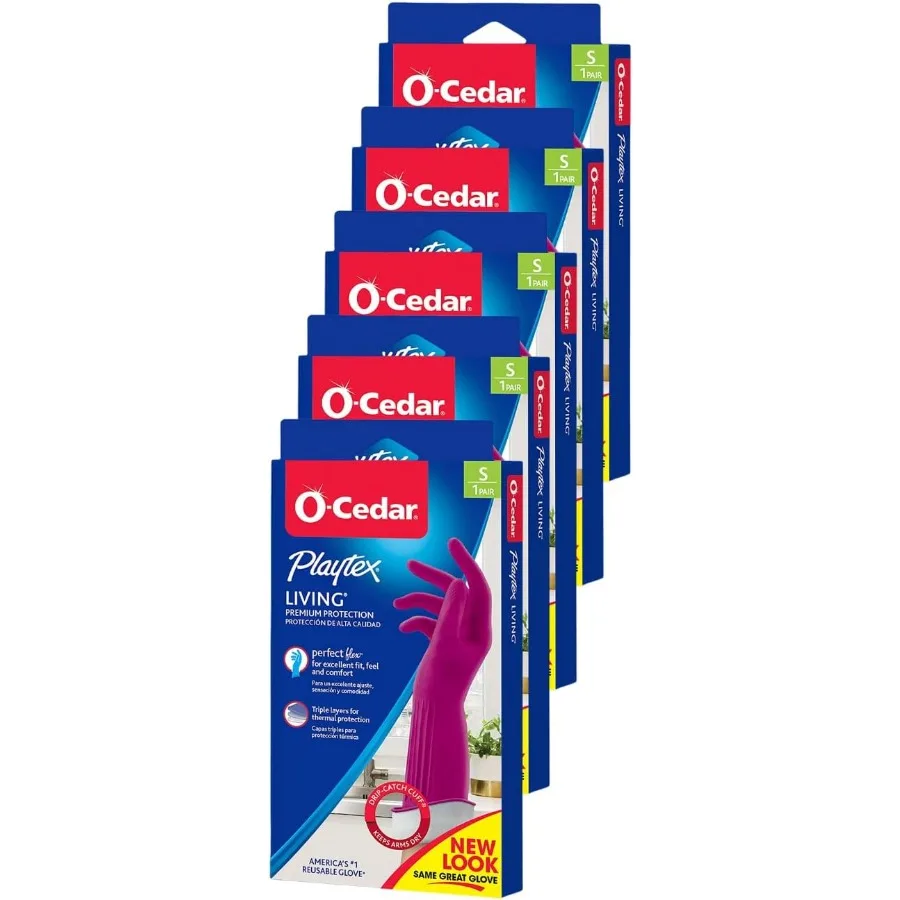 

Playtex Living Reusable Rubber Cleaning Gloves Small 5 Pairs Premium Protection for Household Cleaning Tasks Durable and EcoFri