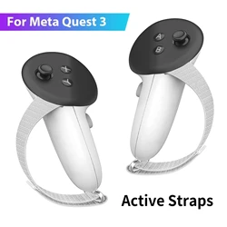 Anti-fall Hand Strap for Meta Quest 3/3S VR Controllers Adjustable Active Straps with Battery Cover for Meta Quest 3 Accessories