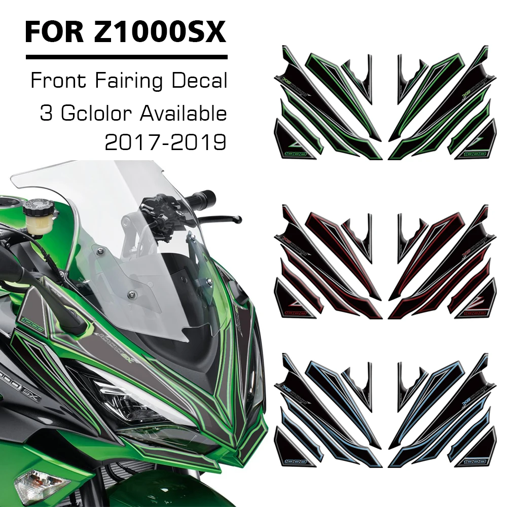 

For KAWASAKI Z1000SX Z1000 SX Z 1000 SX 2017-2019 Motorcycle 3D Gel Front Fairing Protector Paint Protection Decal Sticker Kit