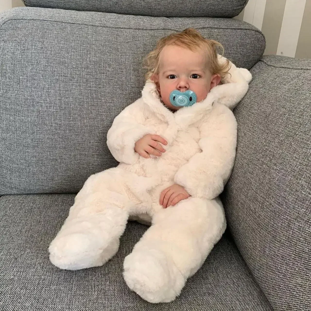 BZDOLL Muñeca Reborn realista de 55 CM/70 CM con piel de pintura 3D, juguete de vestir lindo para recién nacidos de silicona suave para niños vivos