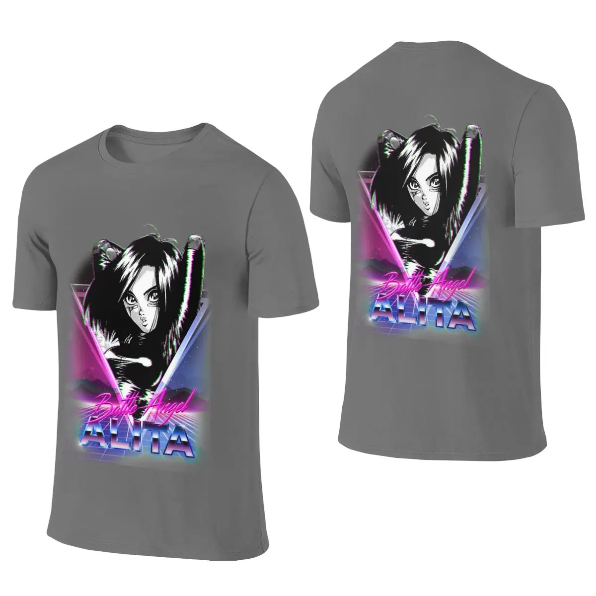 Nineties Battle Angel Lightweight Reversible T-shirt Versatile Simplicity Rich Color Basic Tee