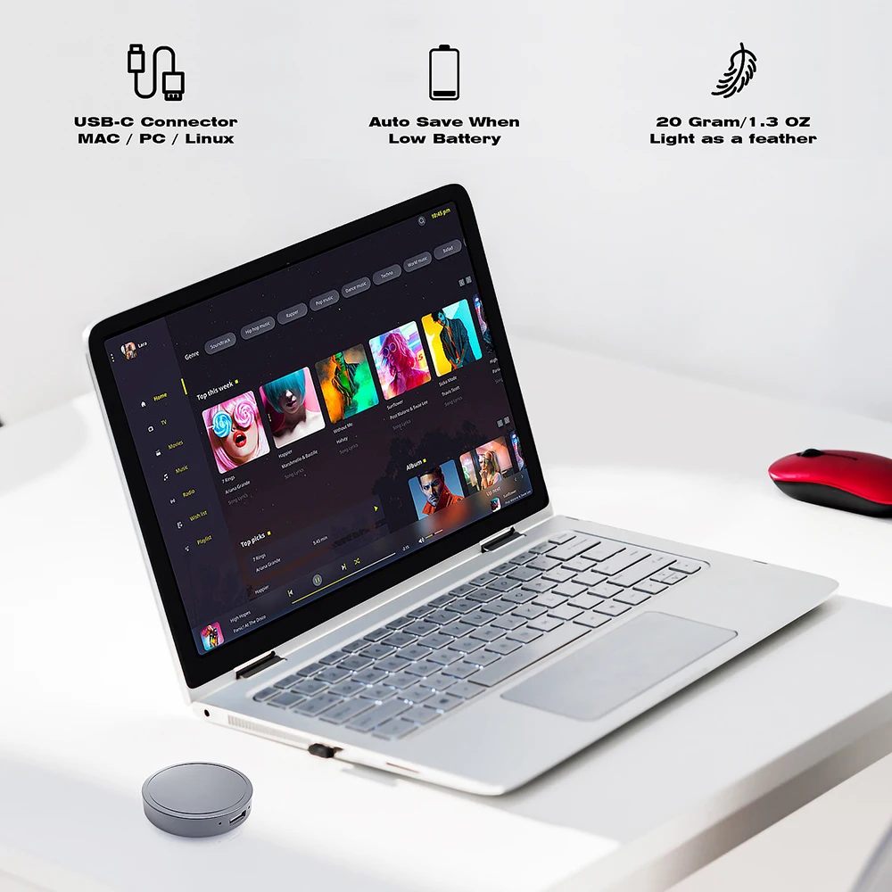 64G (800H) (70H Continuous Recording) MagneticRecorder, Automatic Audio Recording Suitable for Meetings and Classrooms