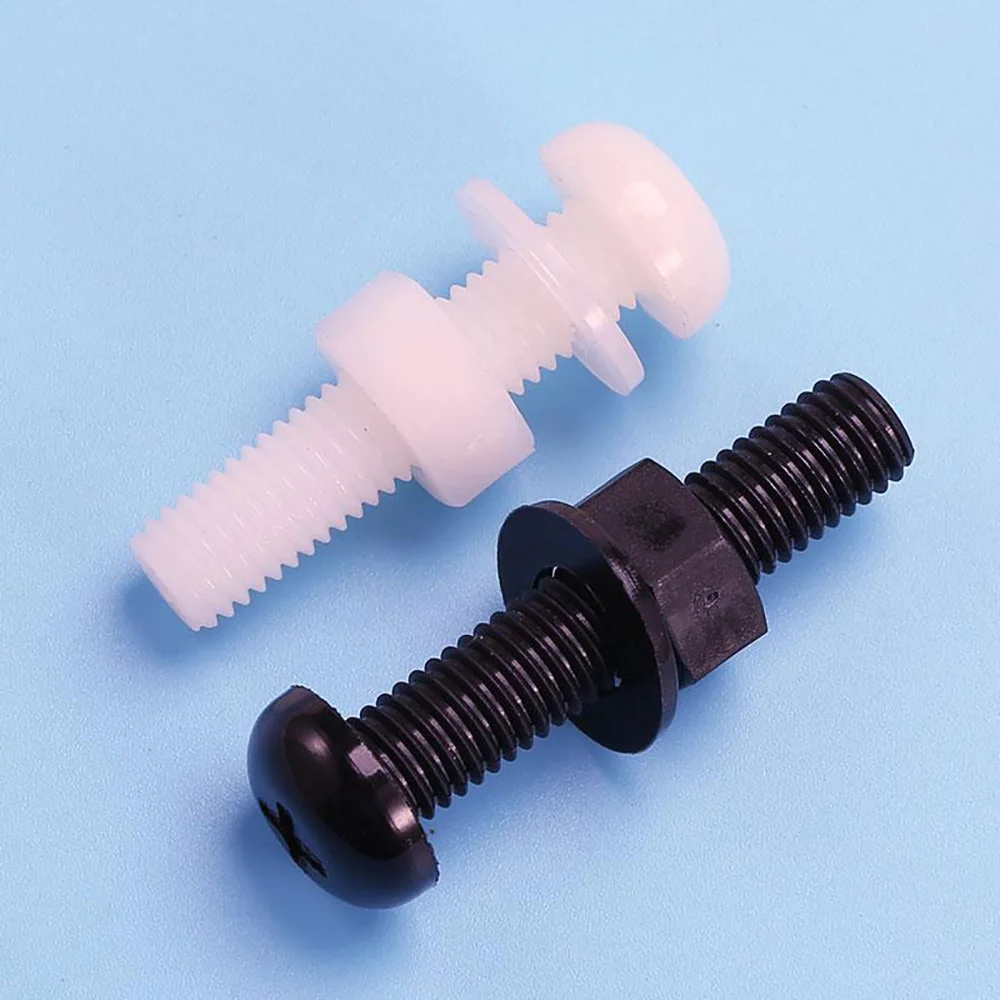 Nylon Pan Head Phillips Screws Set White/Blcck M2 M2.5 M3 M4 M5 M6 M8 Plastic Cross Recessed Round Heads Bolts With Nut Washer