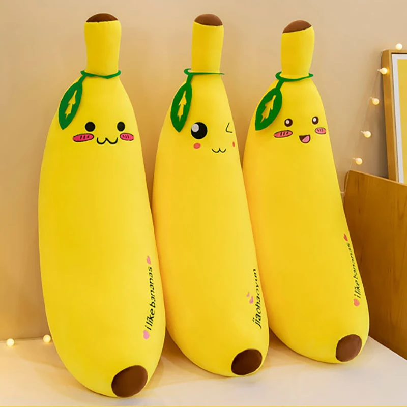 

35cm Cartoon Fun Creative Banana Plush Soft Cute Plush Doll Stuffed Pillow Sofa Cushion Soothing Toys Children Fruit Kids Toys