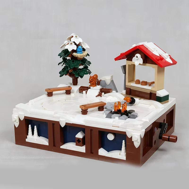 MOC – maison de bonbons créative, patinage sur glace, modèle mécanique Miniature, blocs de construction à assembler soi-même, jouet, cadeau d'anniversaire pour enfants