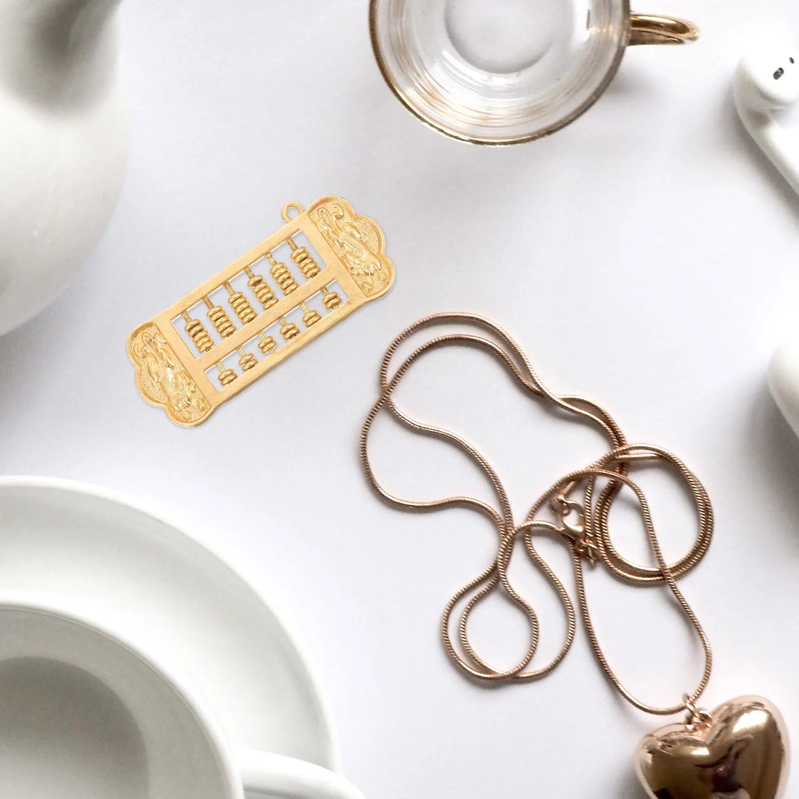 

Brass Abacus Key Chain Pendant Lightweight Durable Key Ring Accessories Creative Keyring Decorations Corrosion Resistant Jewelry