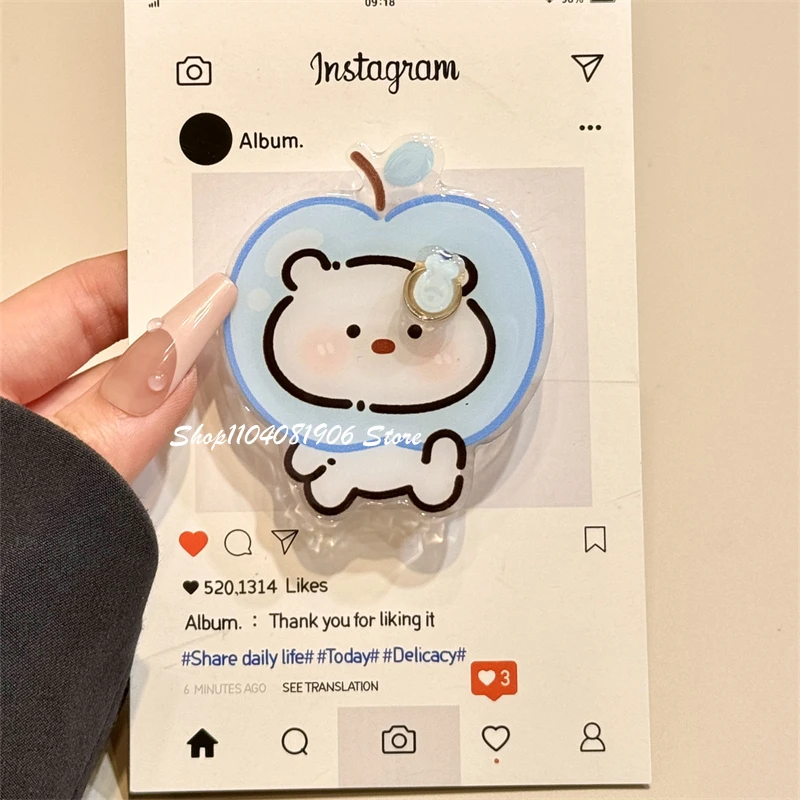 

Korean Cute Bear Rotate Phone Grip Tok Griptok Bracket For iPhone 16 Samsung Phone Accessories Phone Holder Support Phone Stand