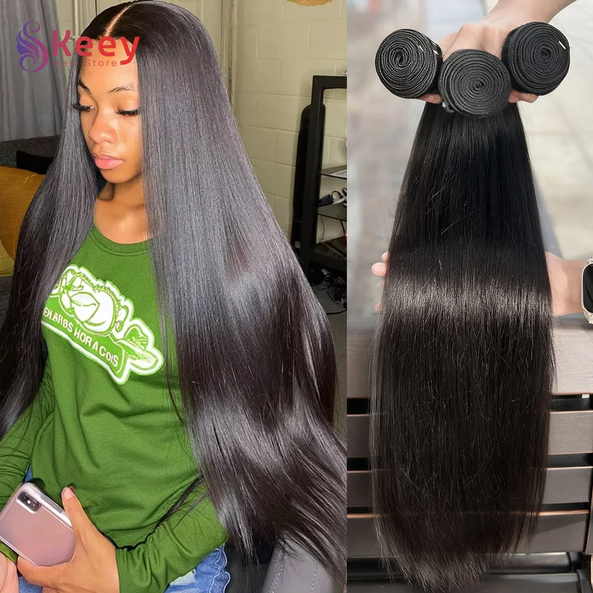 

16A черные пучки человеческих волос необработанные натуральные цвета прямые человеческие волосы бразильские пучки волос с челкой для женщин