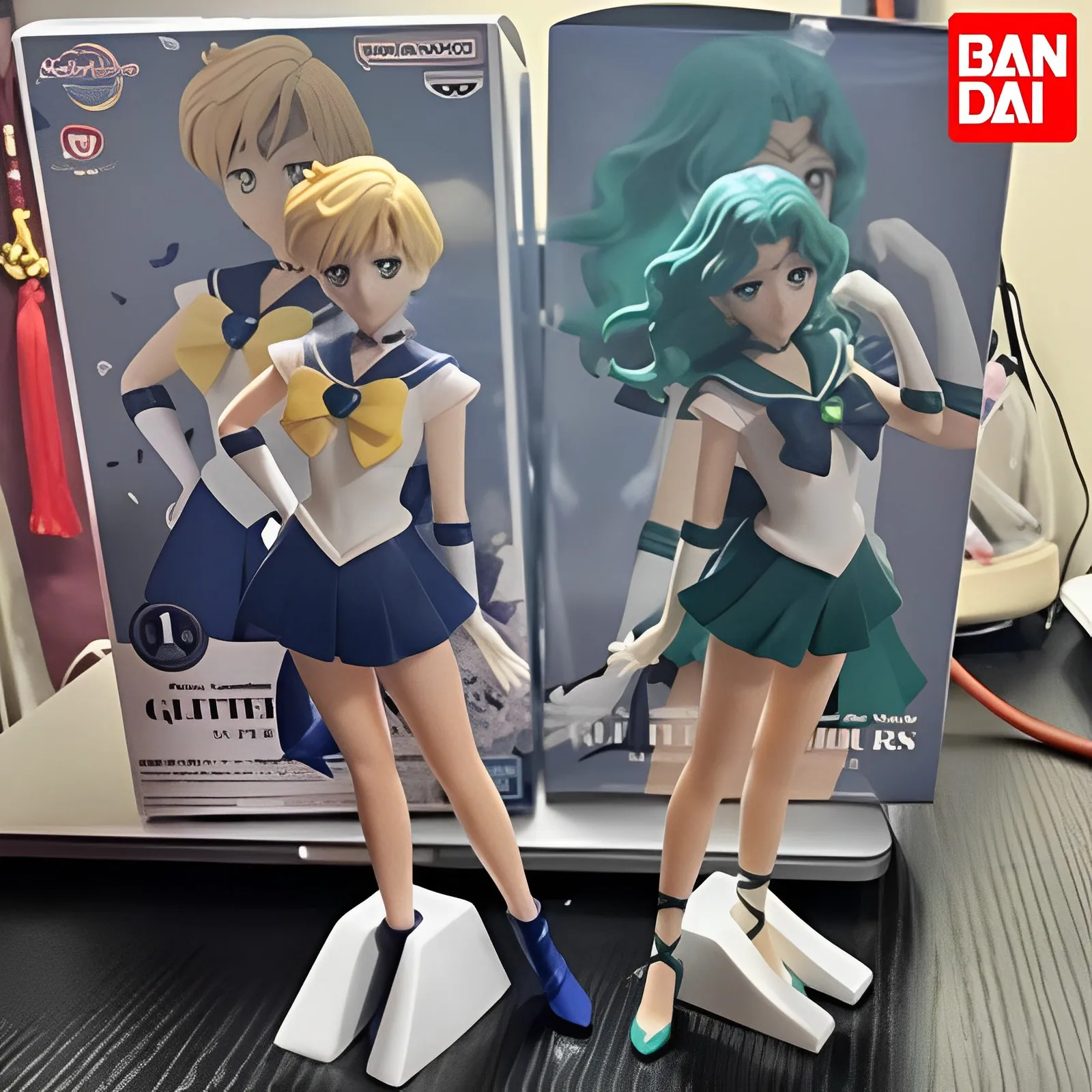 Original Sailor Moon Cosmos The Movie Glitter Glamours Kaiou Michiru Sailor Neptune Sailor Uranus 23cm Pvc Action Figures Toys