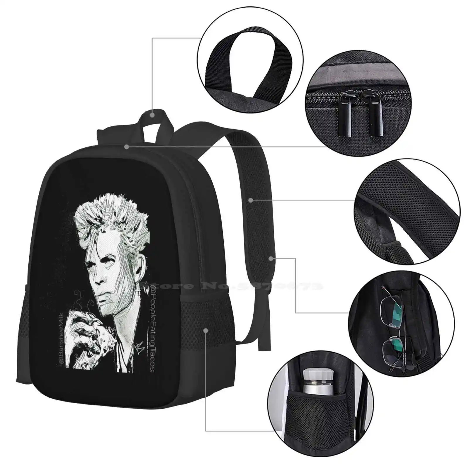 Billy Idle Eating A Taco Hot Sale Backpack Fashion Bags Billyidol