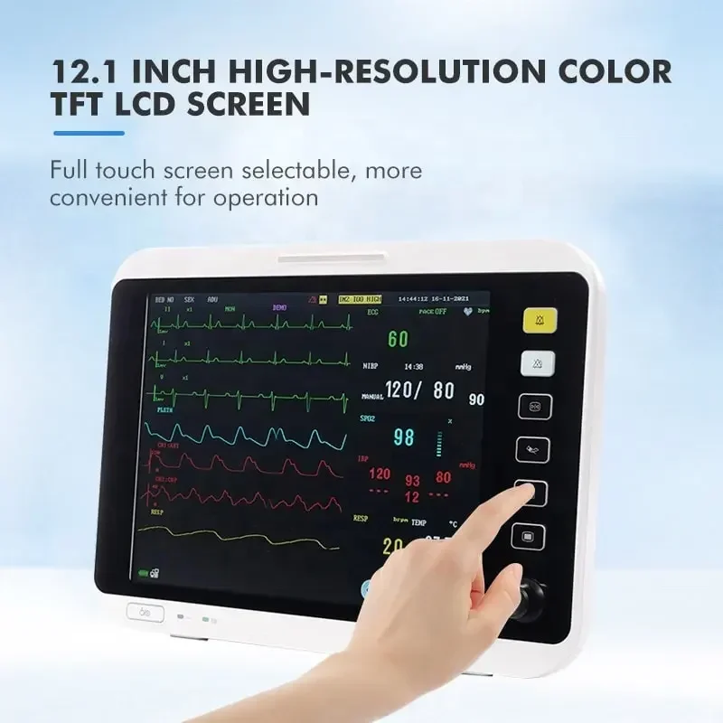 High Quality OEM ODM Vet  Multiparameter  monito monitos With Co2  Capnograph NIBP TEMP Function Veterinary Clinic