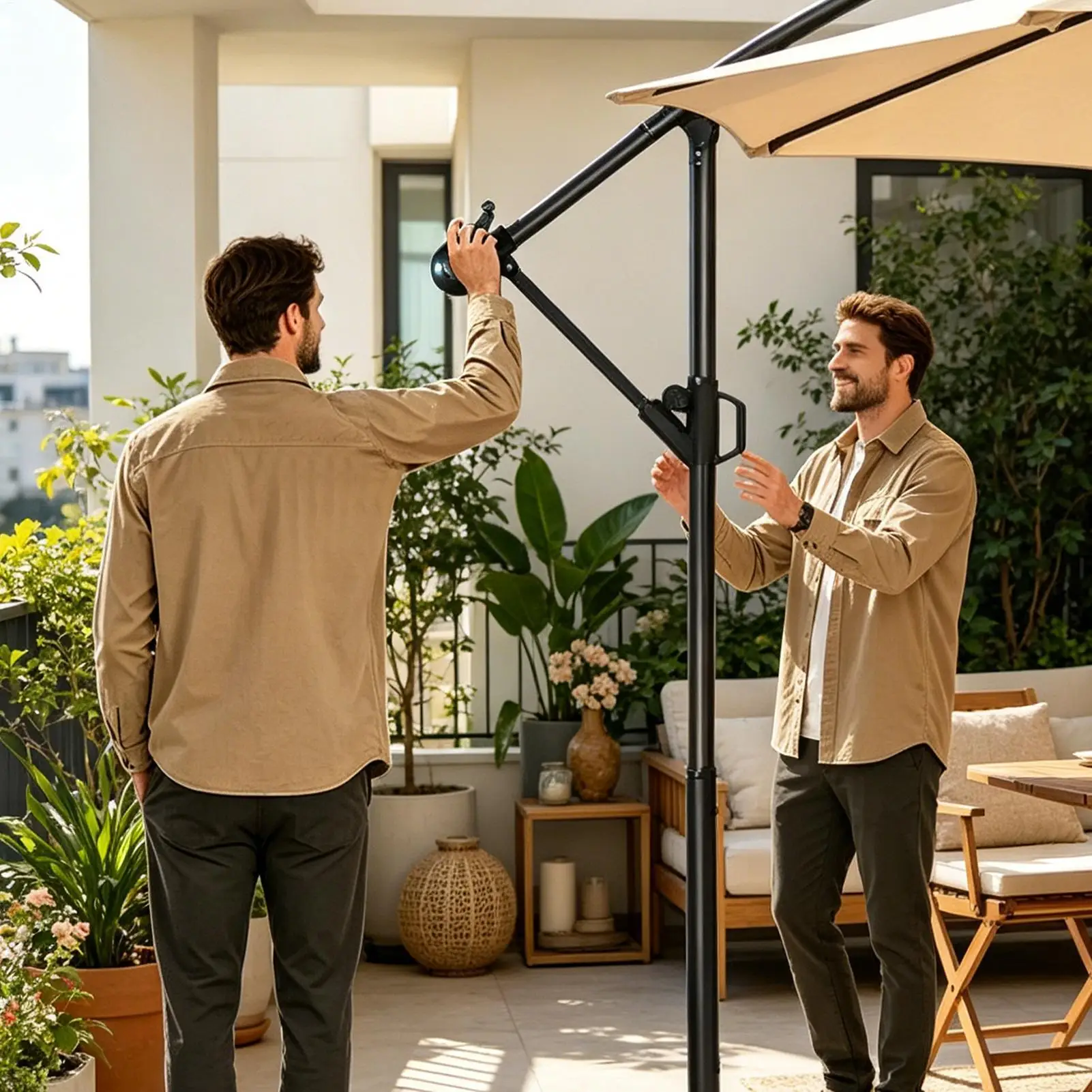 Patio Umbrella Crank Replacement Weatherproof Rustproof Crank Handle Universal Fit Easy Install for Outdoor Garden Beach Market - view 4