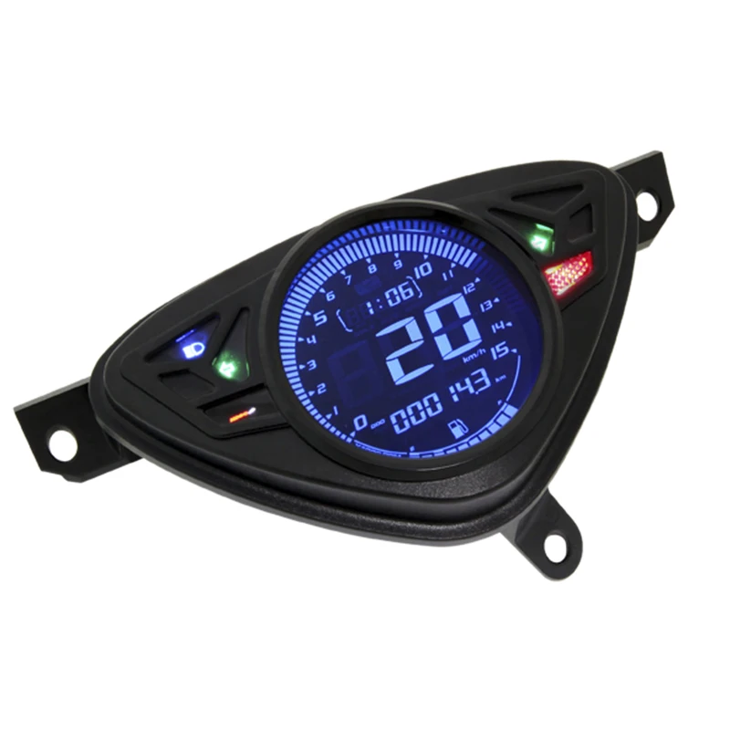 Motorcycle Speed Meter with Color LCD Temperature Oil Gauge Adjustable Odometer for