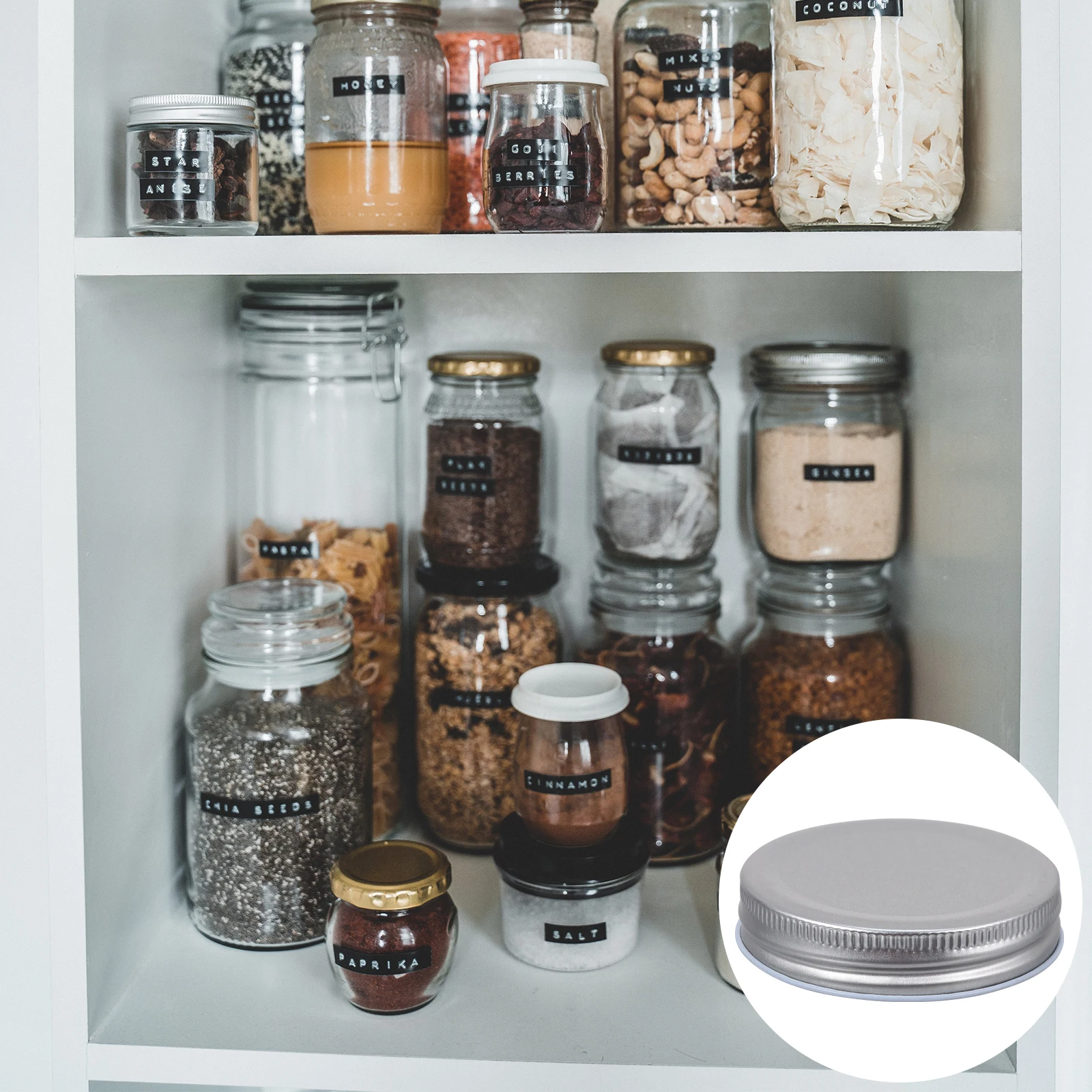 

16pcs Mason Jar Tinplate Lids Airtight Leak Proof Bottle Cap Covers for Regular Mouth Canning Storage Fresh Food Metal Jar