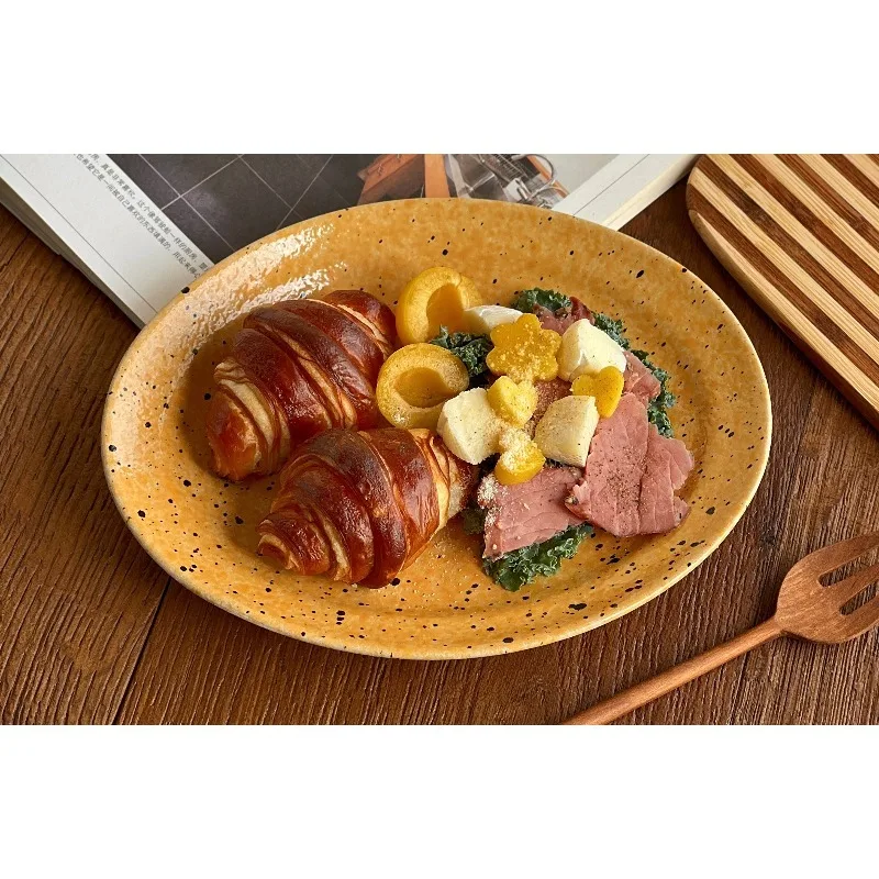 Minimalist Ink Splash Ceramic Plate Home Breakfast Plate Dessert Cake Tableware