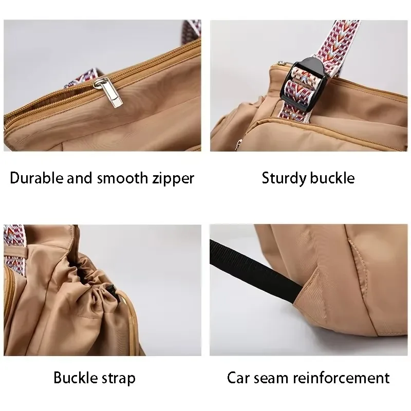 Fitness-Sporttasche mit Griffen, großer Reise-Rucksack mit viel Stauraum und vielseitig einsetzbarer, umwandelbarer Wickelkomfort-Design aus Stoff – Detail 3