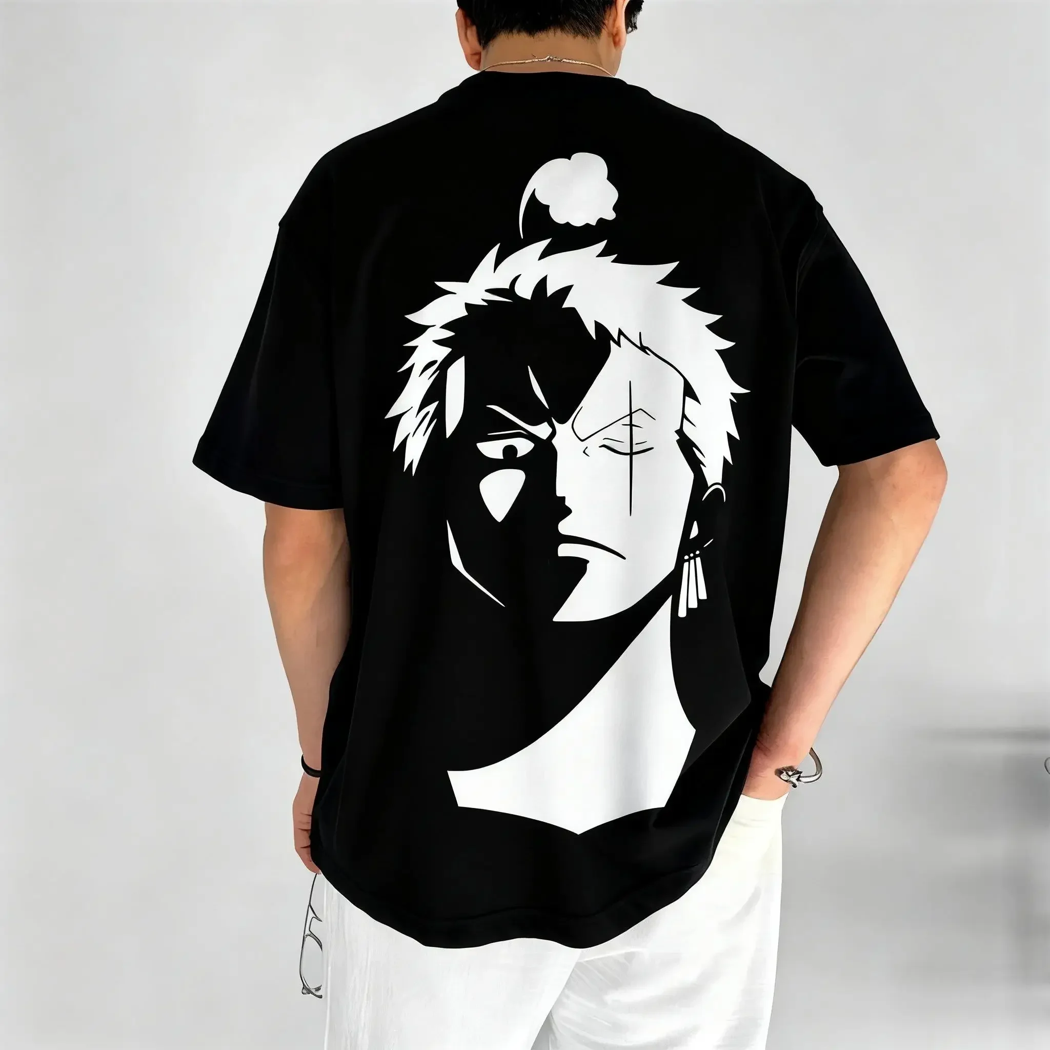 Estate Nuovo Y2k Abbigliamento da uomoUn pezzo Anime Zoro T Shirt Uomo Donna Cotone Manica corta Graphic Tee Oversize Casual Top