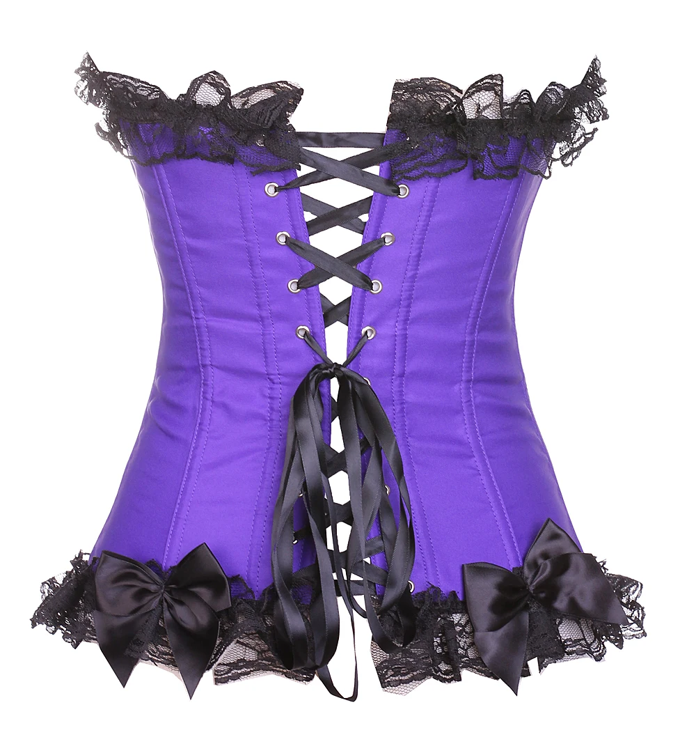 Women Victorian Jacquard Corset Vintage Overbust Corselet  Waist Bustier Top Basques