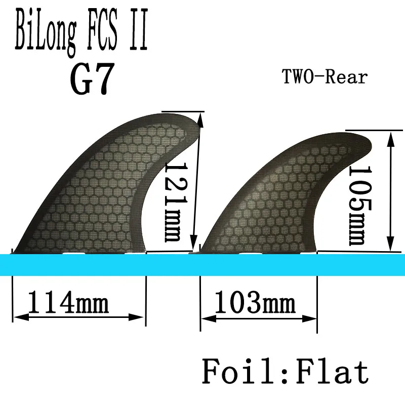 Surfboard Fins 4PCS Set for BiLong FCS II Box G7 +Two Rear Quad Fin Fiberglass Honeycomb Quillas Surf Fin Surfboards Electric