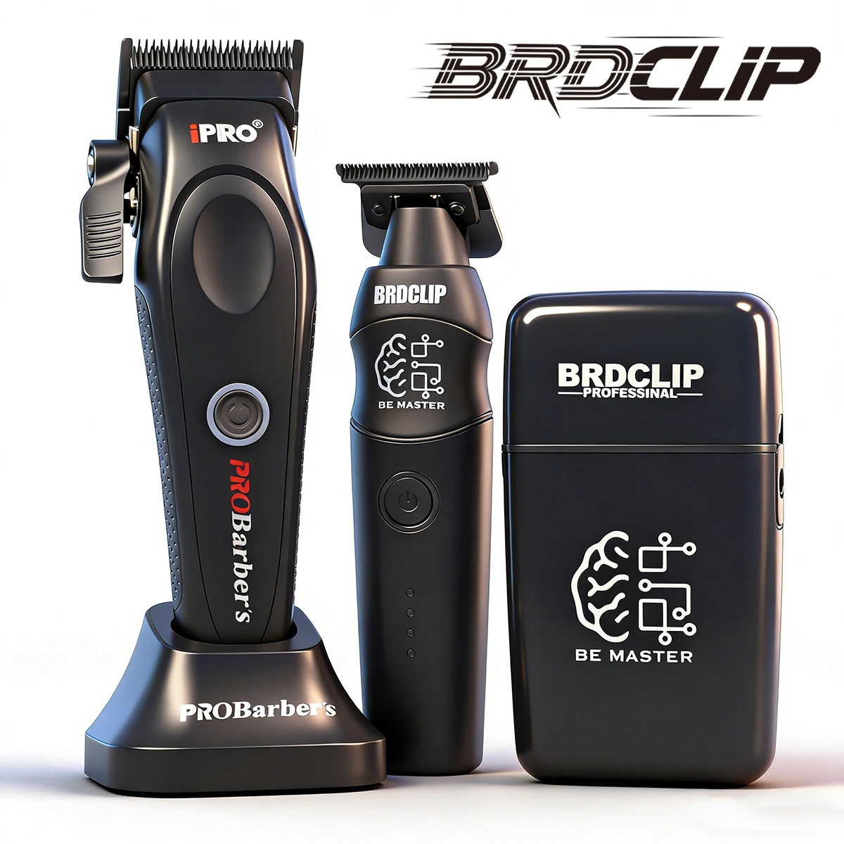 BRDCLIP Black Professional 7500RPM Hair clipper Trimmer All Metal Whitening Head High Motor Double floating blade Man Barber