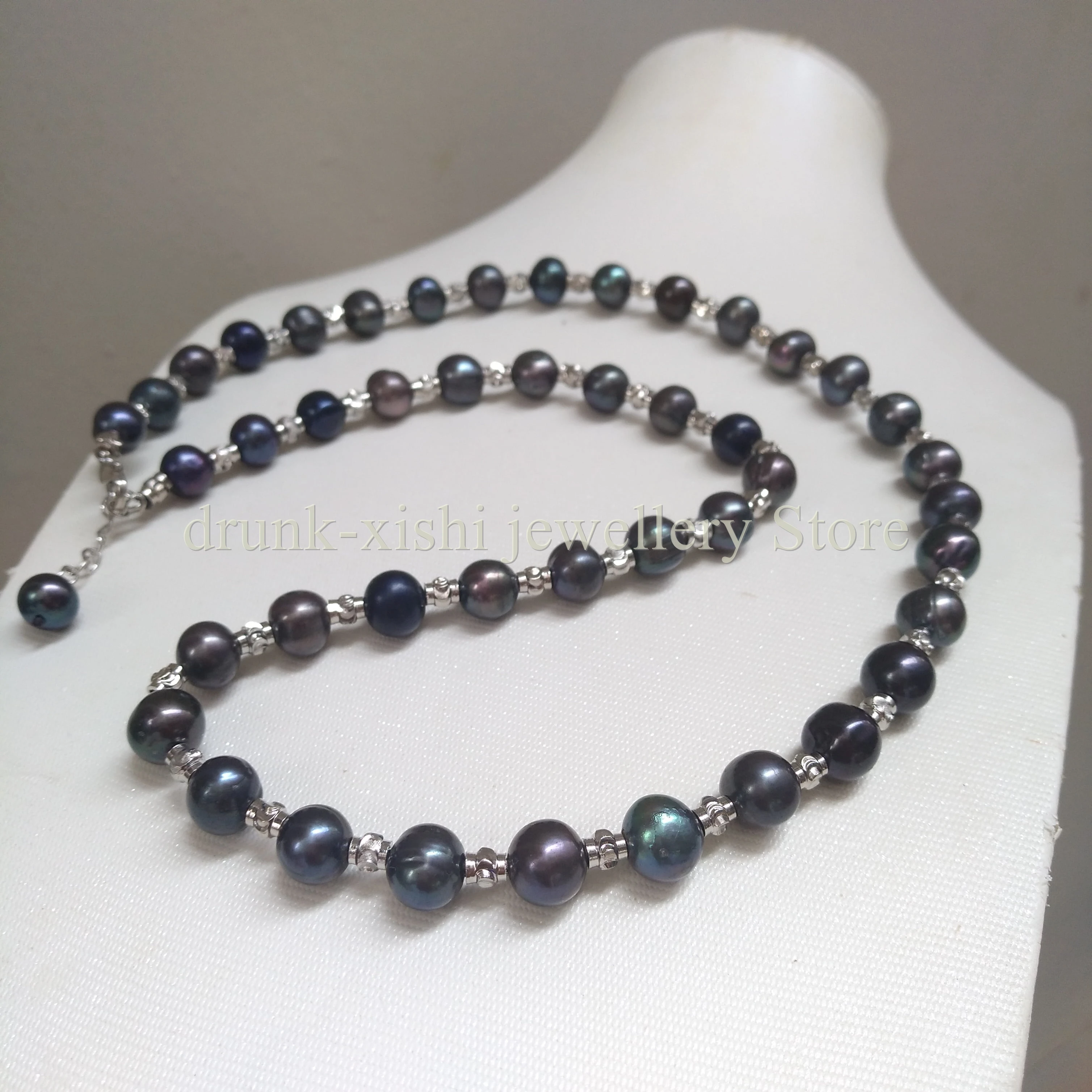 Gorgeous AAA+ South Sea Near Round Black Pearl Necklace 45CM We specialize in pearl jewelry.