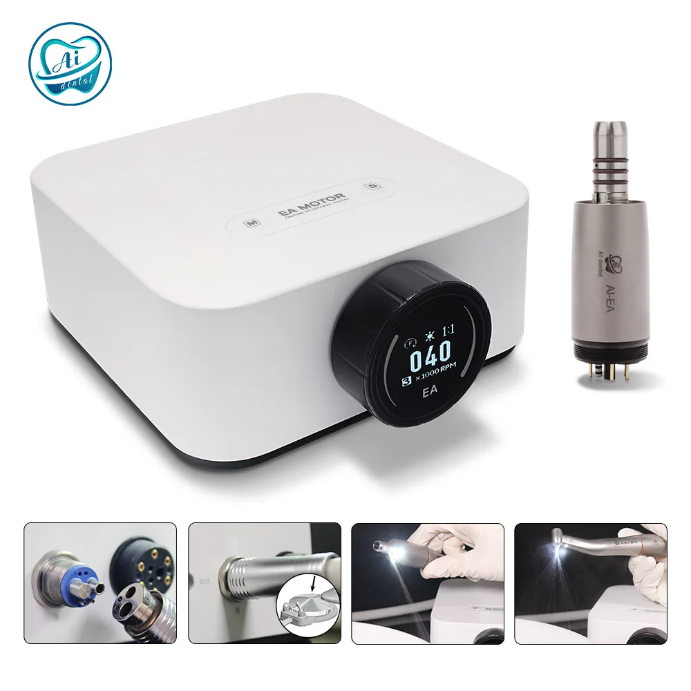 

LED Electric Motor Micromotor Low Speed Handpiece with Portable Unit Dentist Laboratory Units 2/4/6 Holes Brushless Motor AI-EA