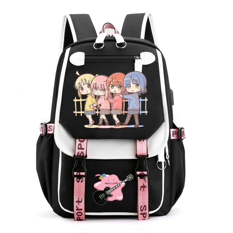 

Anime BOCCHI THE ROCK! Backpacks Teenarges Schoolbag Mochila Men Women Fashion USB Charge Port Laptop Travel Outdoor Shoulderbag