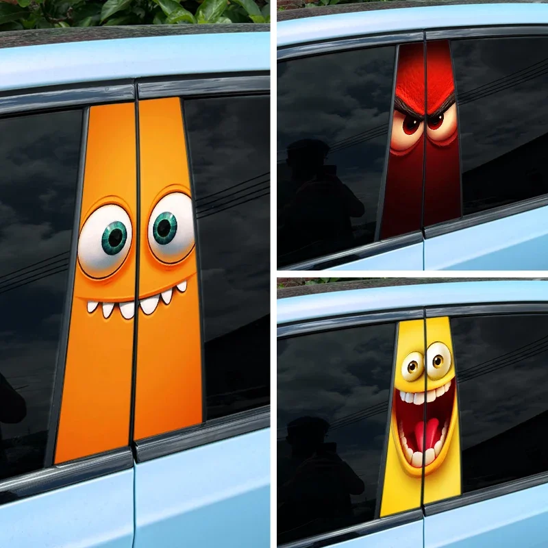 

1PC Cartoon Funny Car Stickers Auto B Pillar Waterproof Decoration Cover Scratches DIY Car Doors Pillar Sunscreen Vinyl Decals