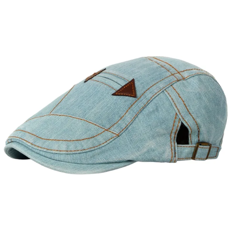 

Korean Version Foreign Trade Export Hat Spring And Summer Outdoor Men's Washed And Worn Denim Cotton Peaked Cap Beret