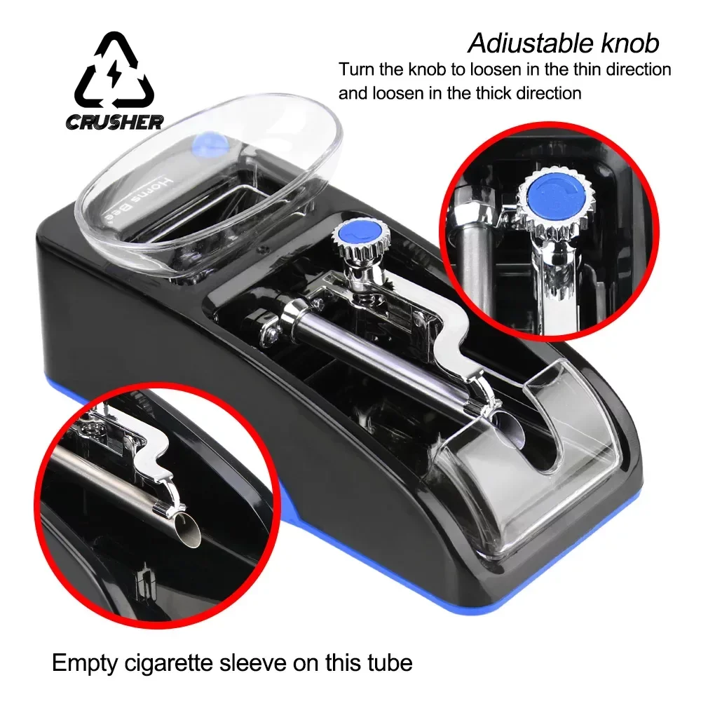 CRUSHER Automatic Cigarette Rolling Machine Mini Portable Cigarette Injecto Wrapping Roller Maker Easy Carrying DIY Smoking Tool