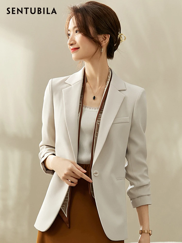 

SENTUBILA Blazer Women 2024 Spring Autumn Elegant Fashion Office Lady Work Business Professional Notched Suit Jacket 123X43564