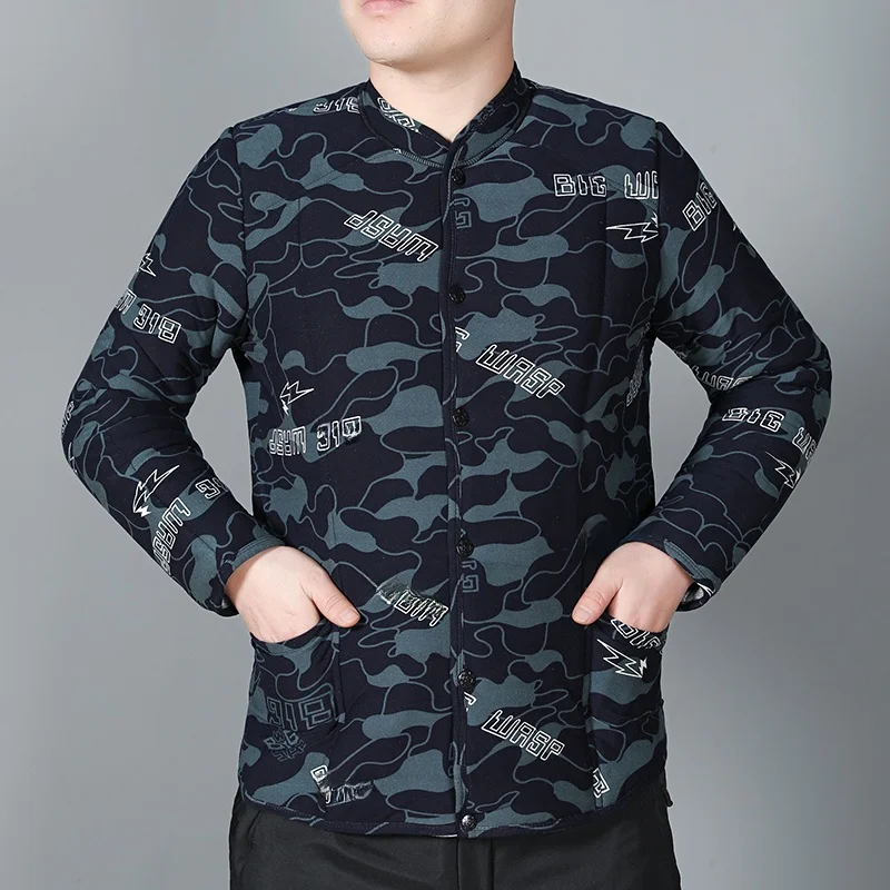 

Мужская повседневная куртка из камуфляжного хлопка с наполнителем из верблюжьего пуха, эластичная, теплая, для ношения под одеждой, деловой стиль, с воротником-стойкой...