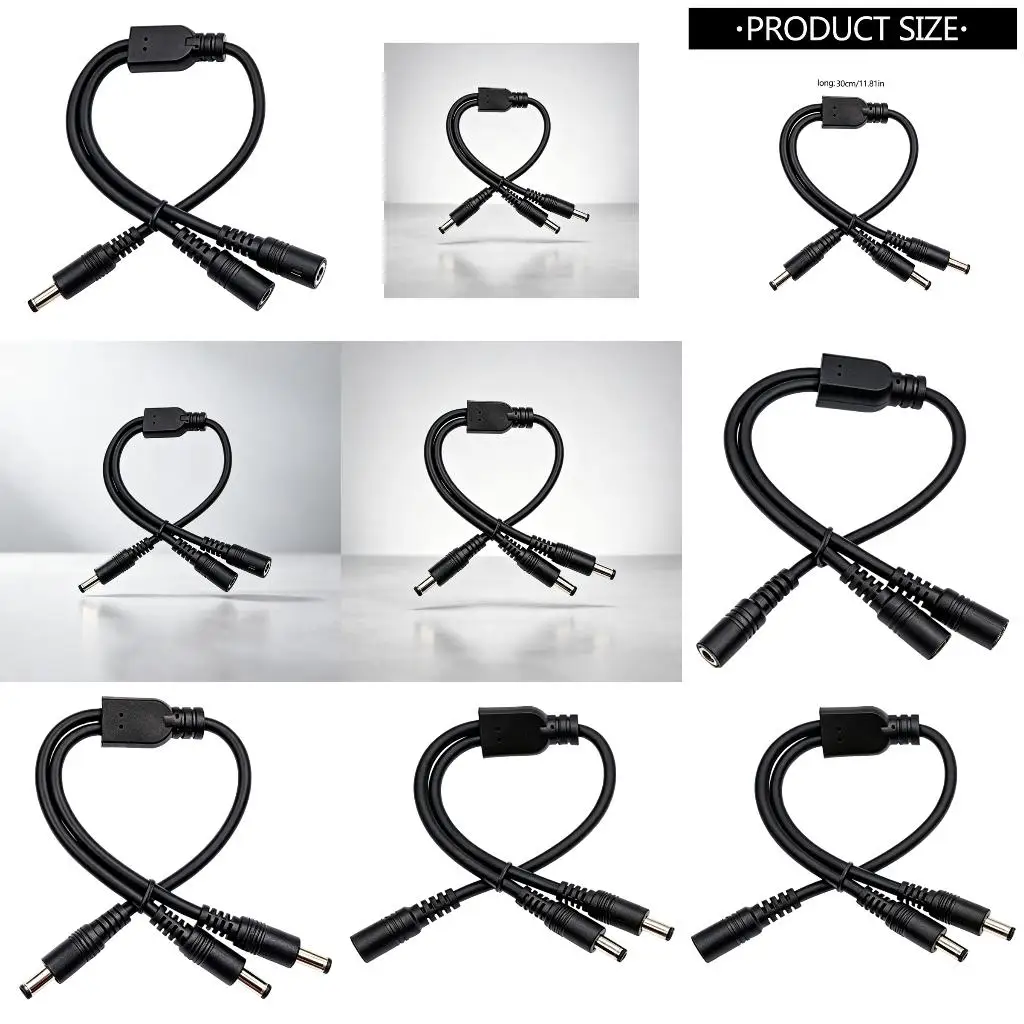 Power Branch Cable, 5.5 x 2.1 mm, One-to-Two, 30 Long for Devices