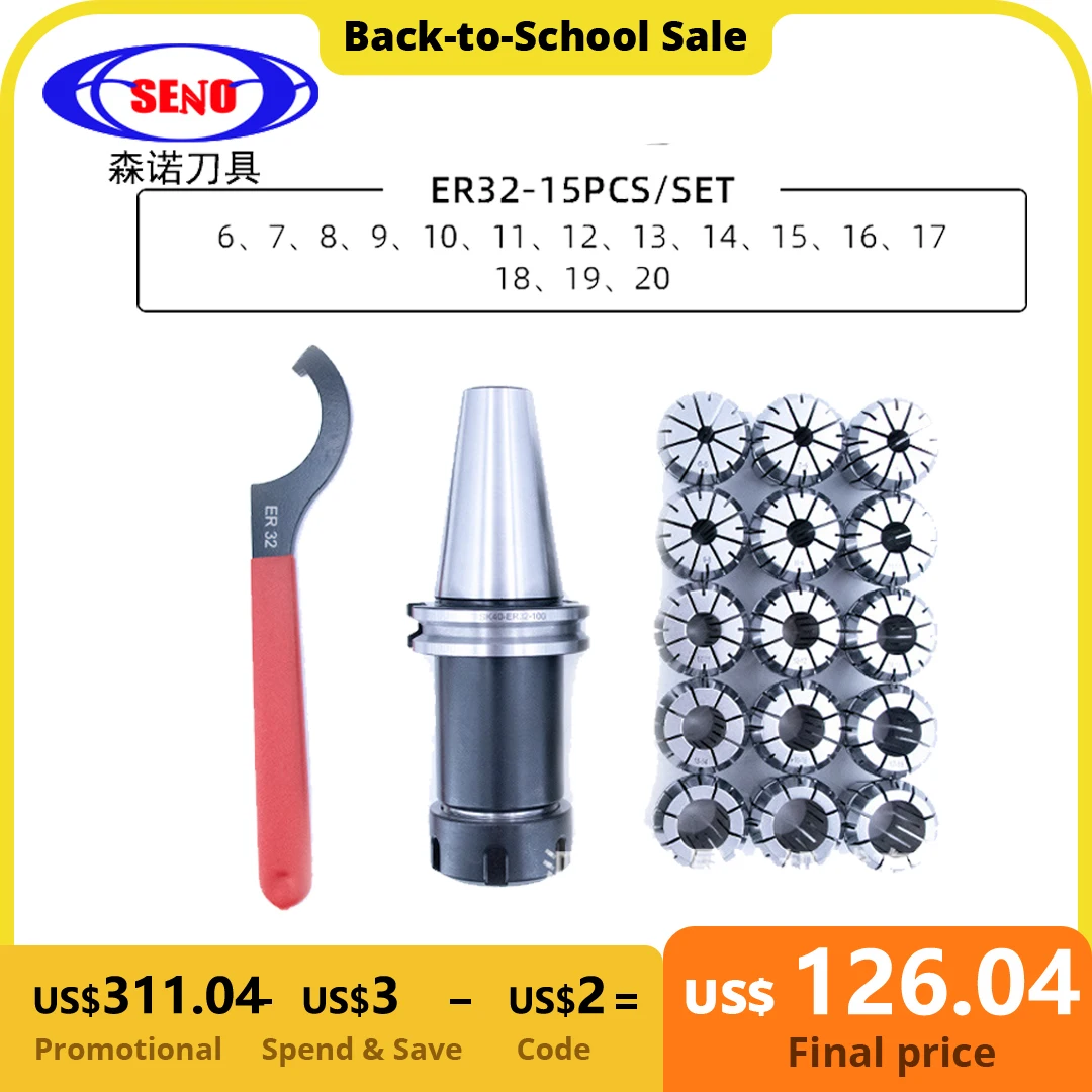 

SENO SK40 CAT Toolholder NT30 NT40 Mo MT2-ER32 Flat Tail Back Puller Shank R8 Taper Shank Collet Set BT CNC Фрезерный станок