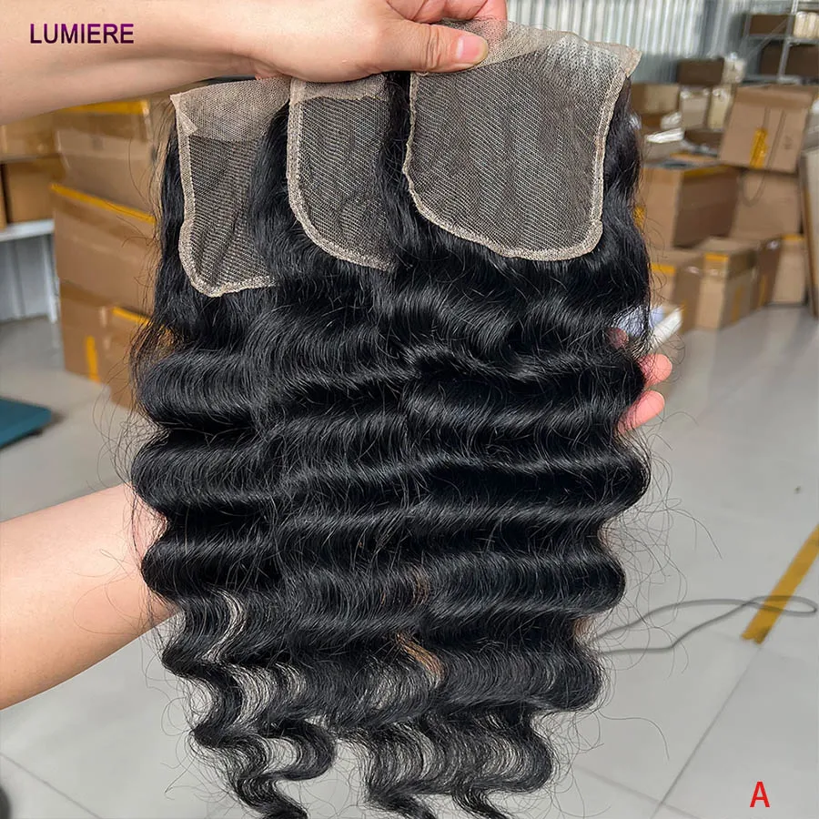 

Натуральные черные 100% человеческие волосы Lumiere HD 5x5 6x6 7x7 Lace Closure Loose Deep Wave Pre Plucked Swiss 13x4 13x6 Full Frontal Only