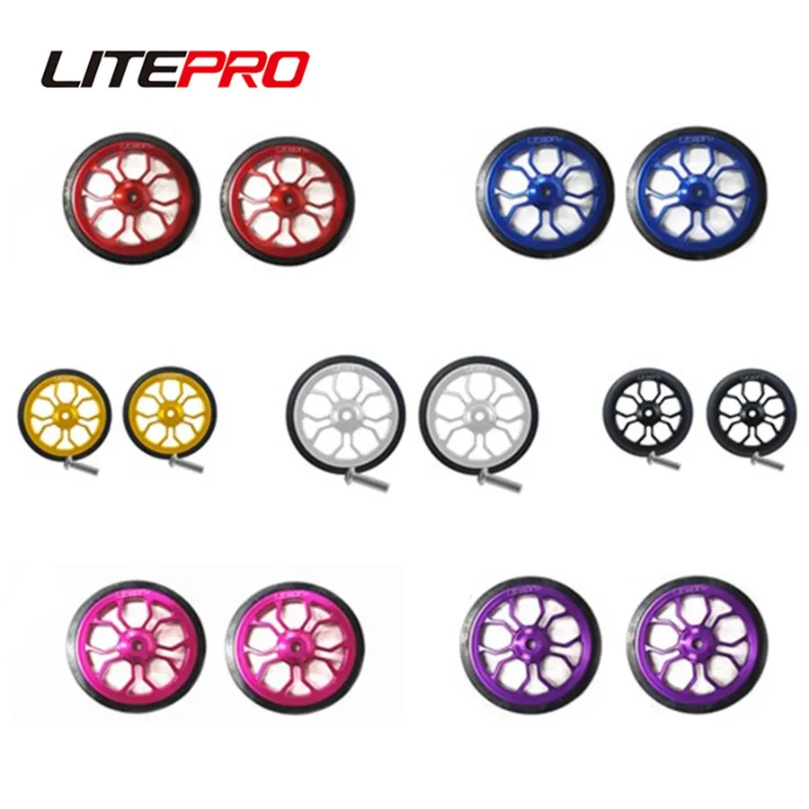 Litepro Folding Bicycle 3D Spider Easy Wheel 80mm Large Version Pushing Wheel Alloy Sealed Bearing Wheel With Screws