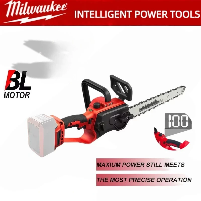 

Milwaukee 12Inch Brushless Chainsaw Cordless Electric Pruning Chain Saws Garden Wood Cutting Power Tools For Milwaukee Battery